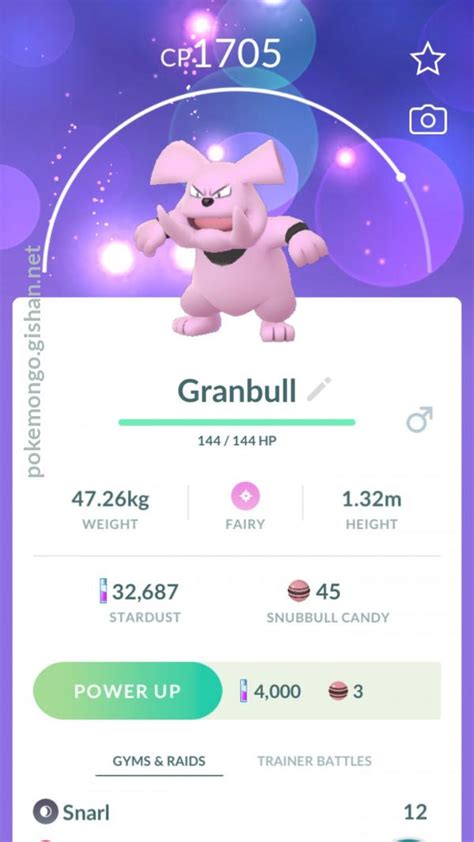 best moveset for granbull|granbull best moveset pokemon go.